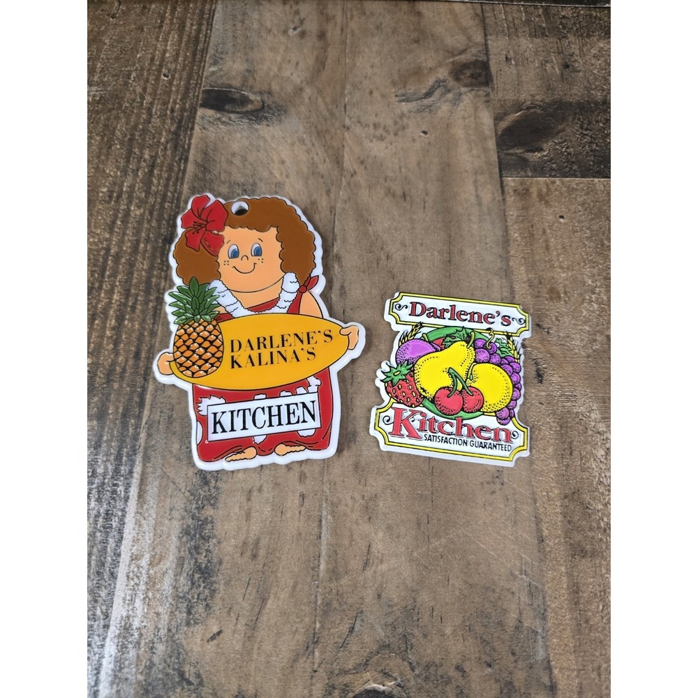 Vintage‎ Darlene's Kalina's Kitchen Magnets Set of 2 Retro